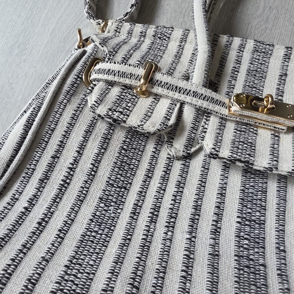 Striped Grey and White Bag - Picture 6 of 6